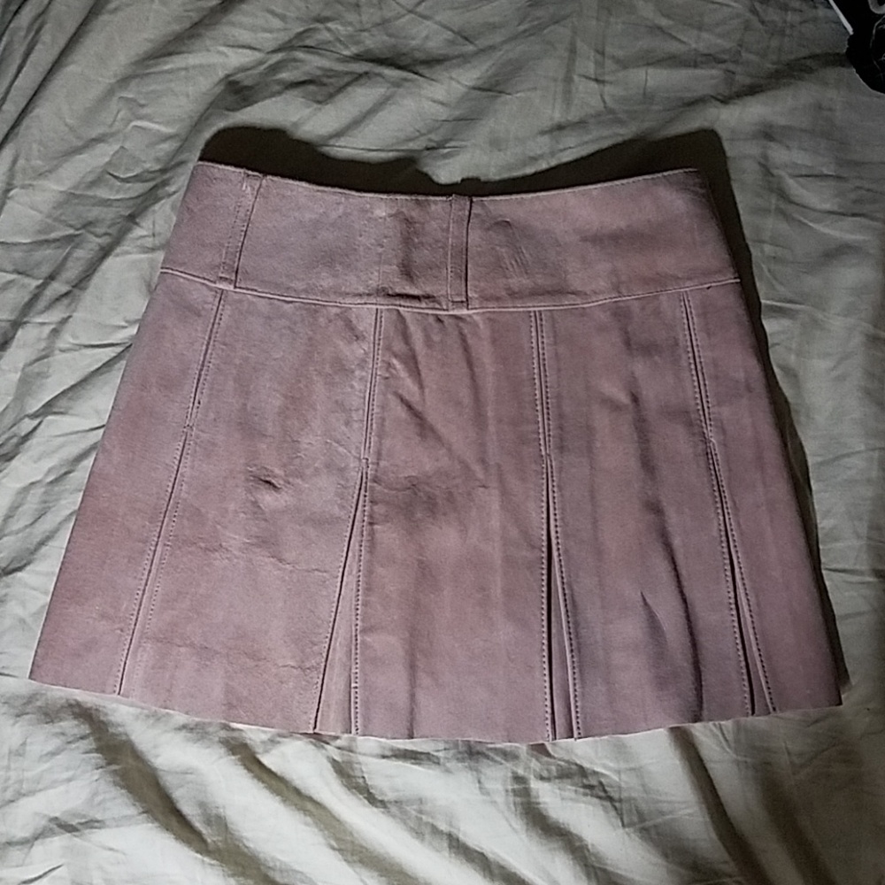 bebe dusty pink suede pleated mini skirt NWT